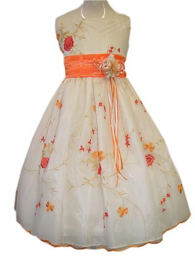 Orange Flower Dress - Click Image to Close