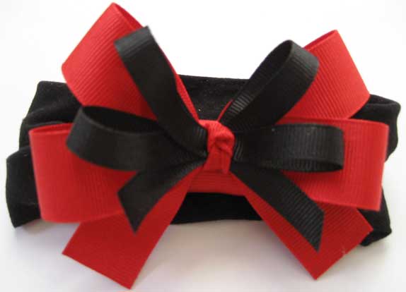 Beautiful Grograin Bow on a Nylon Hairband