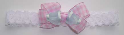 Baby Headband with Loop and Diamond Bow - Click Image to Close